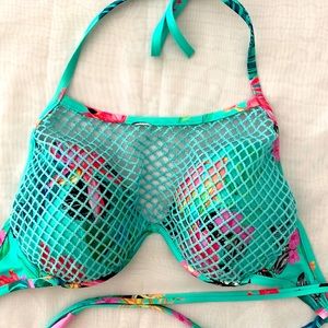 Shade & Shore Net Accent Padded Bikini Bralette Top